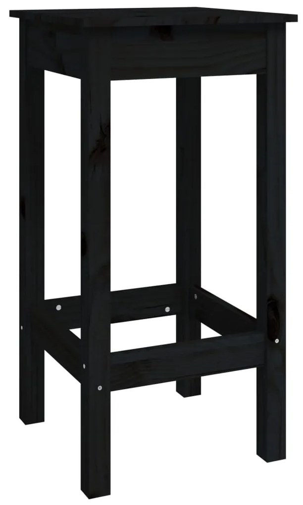 Set mobilier de bar, 7 piese, negru, lemn masiv de pin