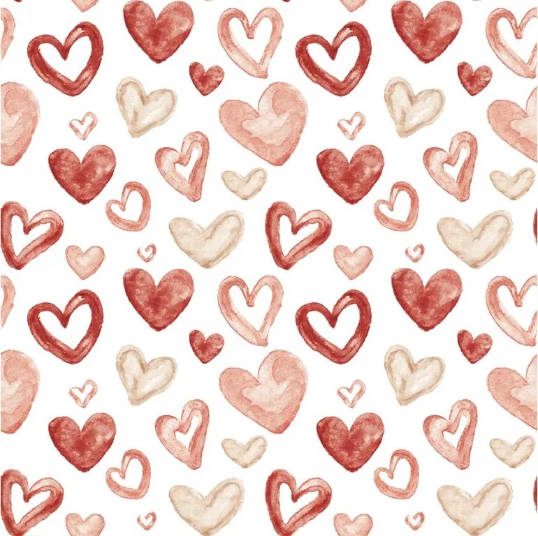 Fata de perna flanelata AMORIA HEARTS 45x45 cm, modelata