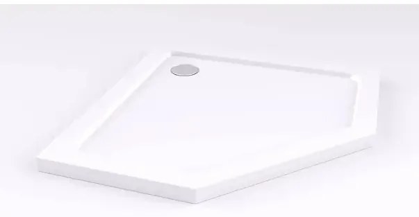 Cabina de dus pentagonala Rea Diamond cu usa batanta 100x100 auriu