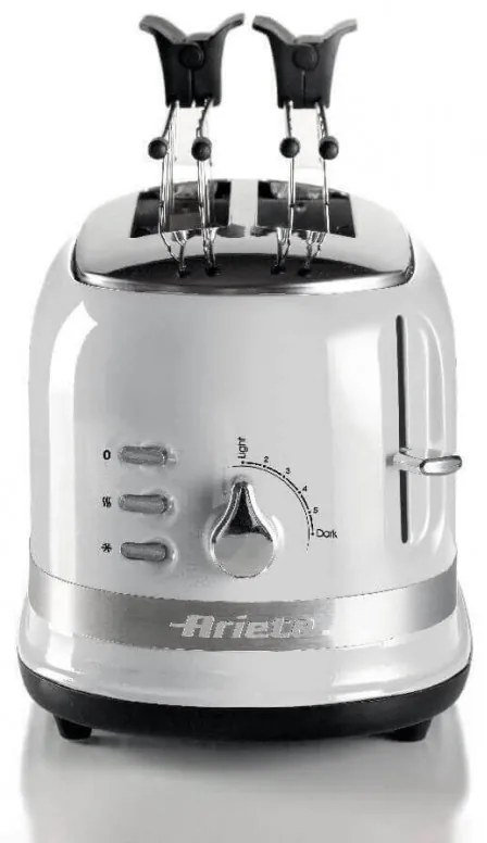 Prajitor de paine Ariete MODERNA 0149/01, 815W, 2 felii, 3 functii, 6 trepte, Tava firimituri detasabila, Alb