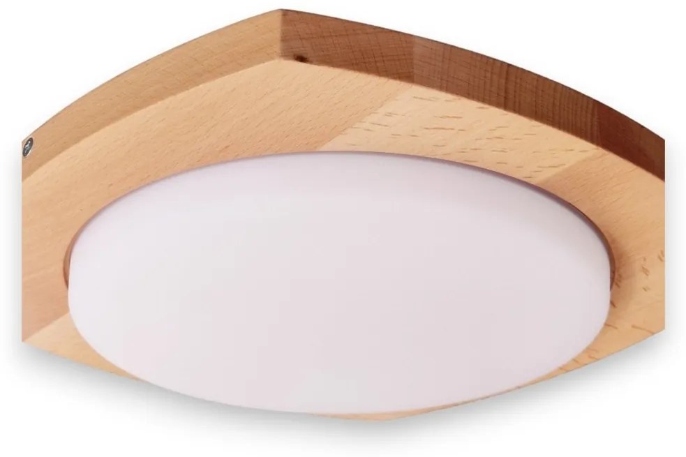Plafoniera LED rustica fabricata manual din lemn OKIO
