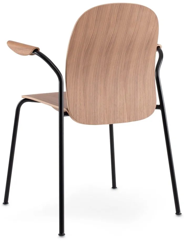 Scaune de dining maro coniac/în culoare naturală cu cotiere/stivuibile 2 buc. cu aspect de lemn de nuc Book – Gazzda