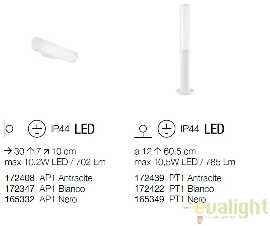 Aplica LED perete exterior design modern ETERE AP ANTRACITE 4000K 172408