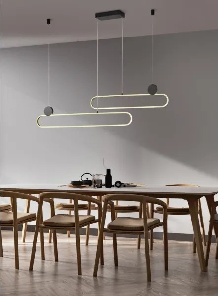 Trio - Lustru LED reglabil suspendat pe cablu GRANT LED/54W/230V 2300/3000/4000K negru/auriu