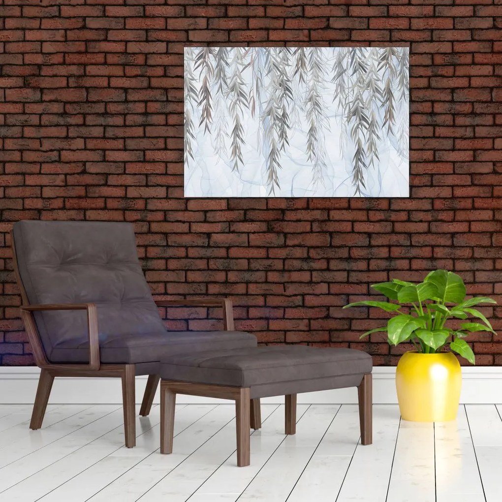 Tablou - Crenguțe de salcie fundal albastru (90x60 cm)