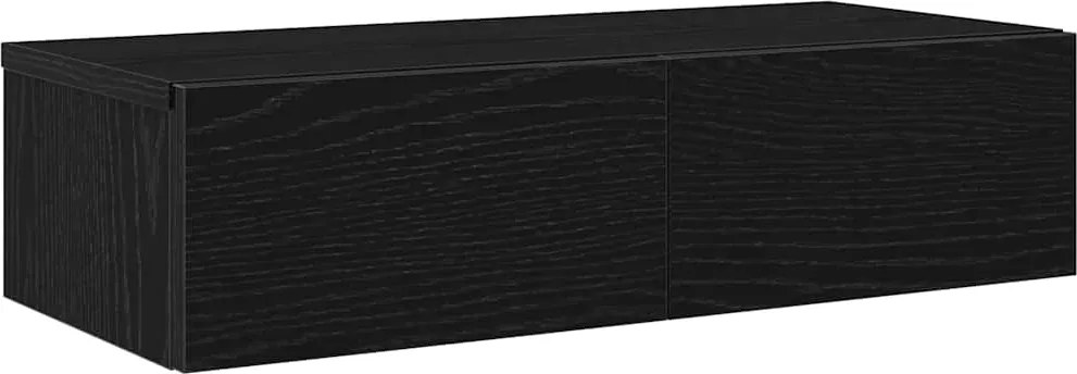 vidaXL Raft de perete cu sertare negru 60x26,5x15 cm lemn prelucrat