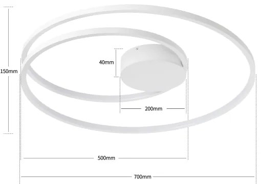 Brilagi - Plafonieră LED dimabilă TWISTER, 75W, 230V, Ø 70 cm, albă + telecomandă