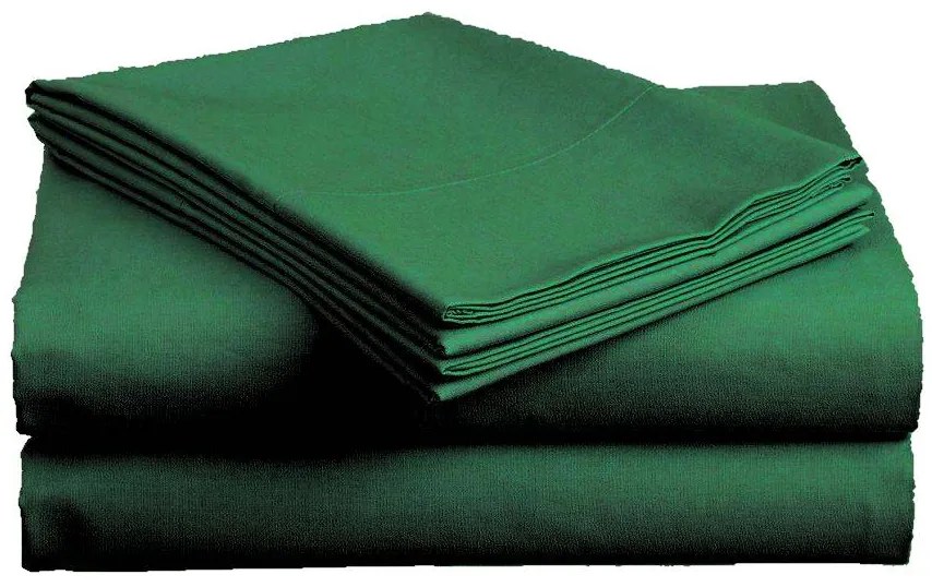Cearsaf bumbac, standard, verde inchis 140x240-cm