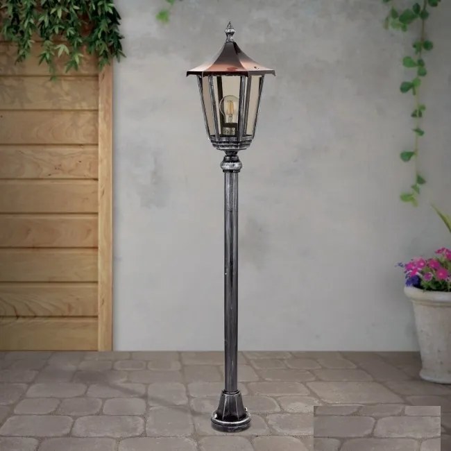 Stalp iluminat exterior stil clasic IP43 H116 Hermine AL 11K/82514/A schwarz-silber OR