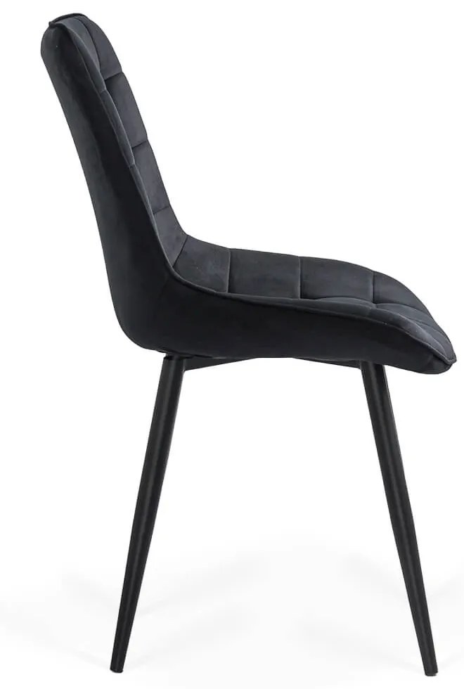 Scaun living cu tapițerie din catifea și structură metalică BUC 206 negru