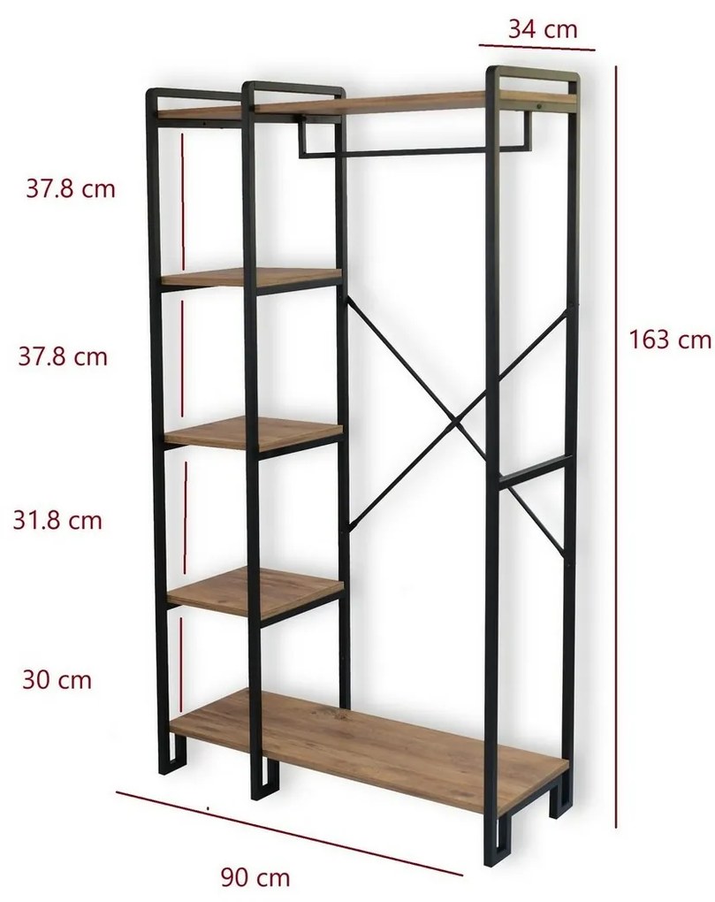 Sulap pentru haine Rex Atlantic Pine and Black