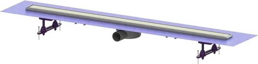 Set rigola pentru dus plus capac Kessel Linearis Compact 115 cm inox cu sita de par si clapeta multistop
