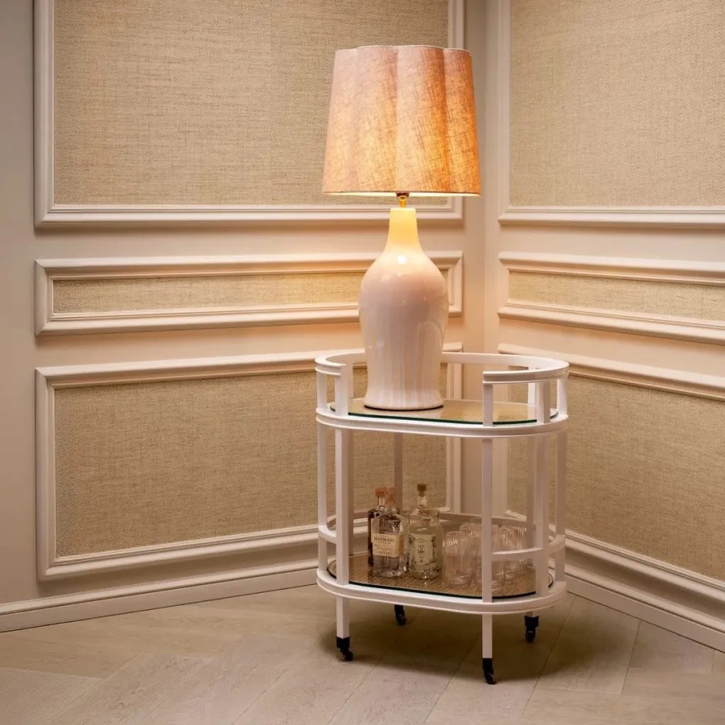 Veioza, Lampa de masa LUX, Ceramica, Alb, Beatriz