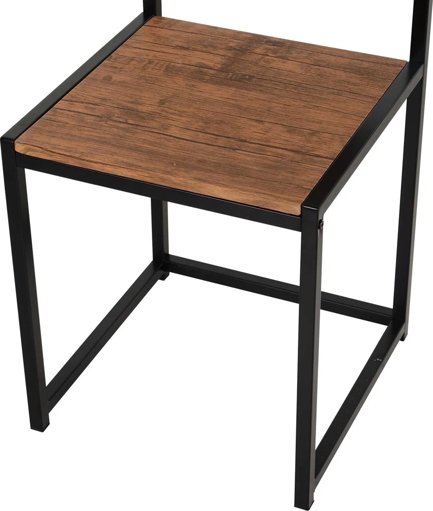 HOMCOM Set masă de bar 3 piese, 2 scaune, 1 masă, 90 cm x 47 cm x 76 cm, maro + negru | Aosom Romania