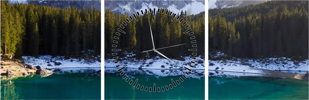 Tablou - Lacul Karersee (cu ceas) (90x30 cm)