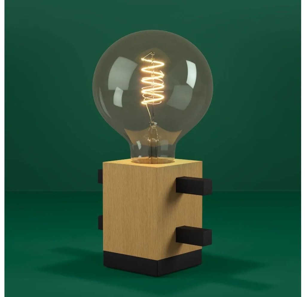 Lampă de masă Eglo 390193 LEVANTARA 1xE27/40W/230V negru/maro