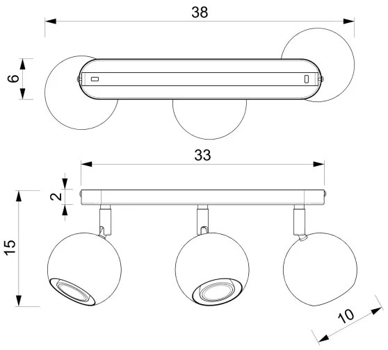 Spot COMET 3xGU10/8W/230V alb/crom lucios