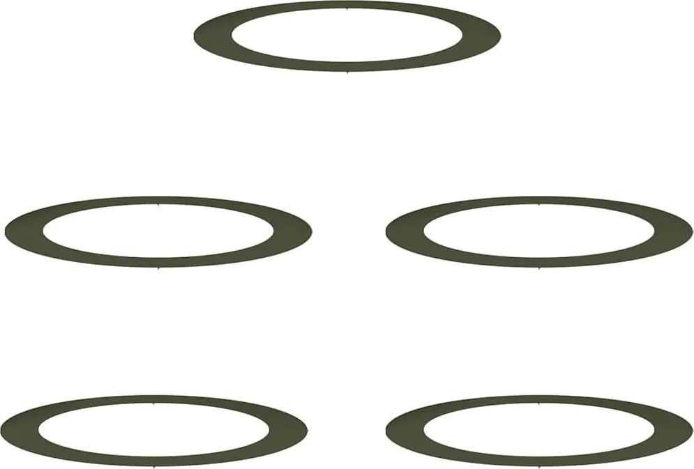 vidaXL potrivit pentru inele de copac plat 5 pcs Olivengrønn