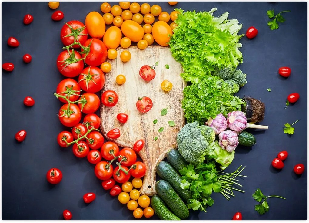 Tablou - Masa plină cu legume (70x50 cm)