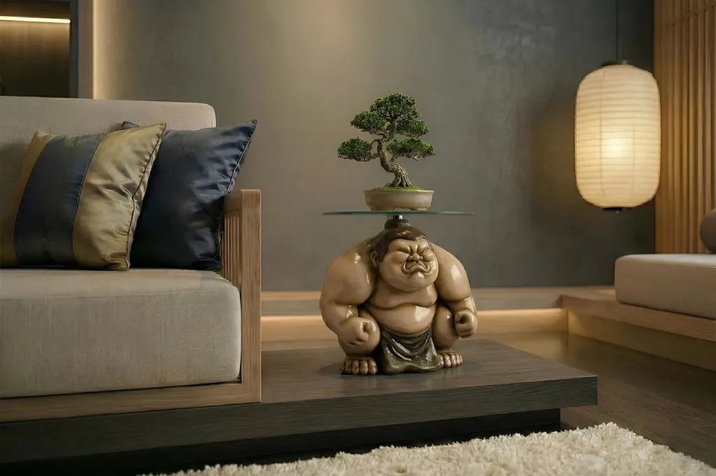 Masuta laterala rotunda bej SUMO 30cm