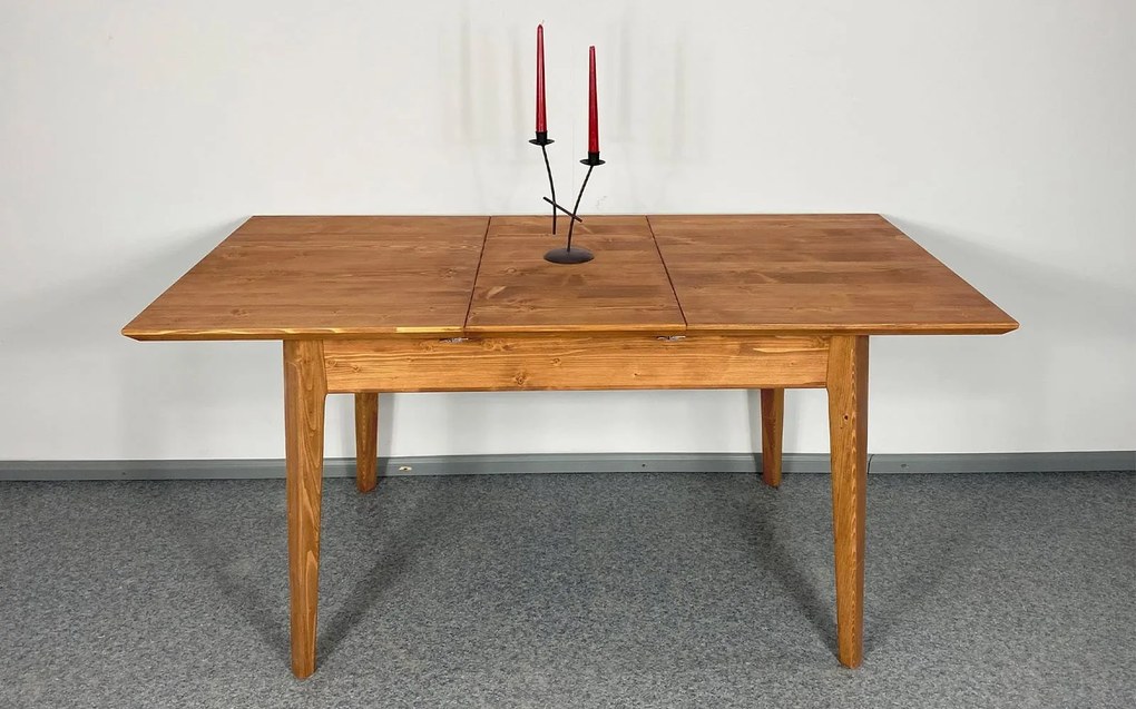 Masă lemn masiv Dining Extensibilă Timeless 120/ Whisky, 160 × 80 × 76 cm