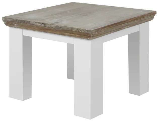 Masuta de cafea patrata din lemn 60x60x45 cm gri/alb