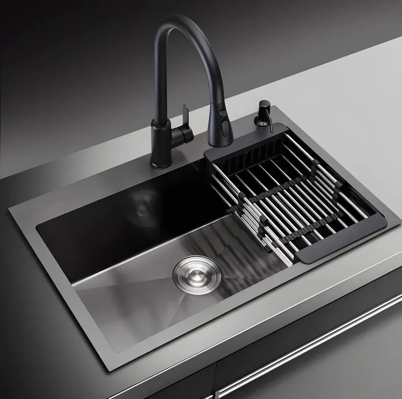 Chiuveta Bucatarie Profesionala , Inox,HS GRI-NEGRU, 68X45 CM