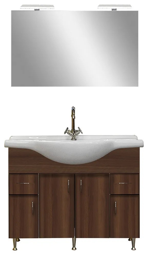 Mobilier complet de baie Bianca Prime 105, culoare Aida nuc