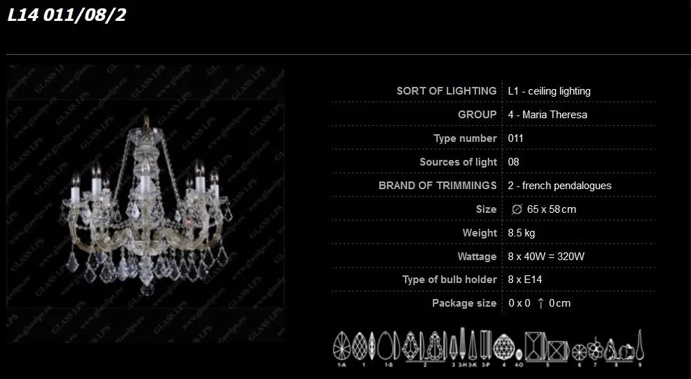 Lustra Maria Theresa cristal Bohemia L14 011/08/2