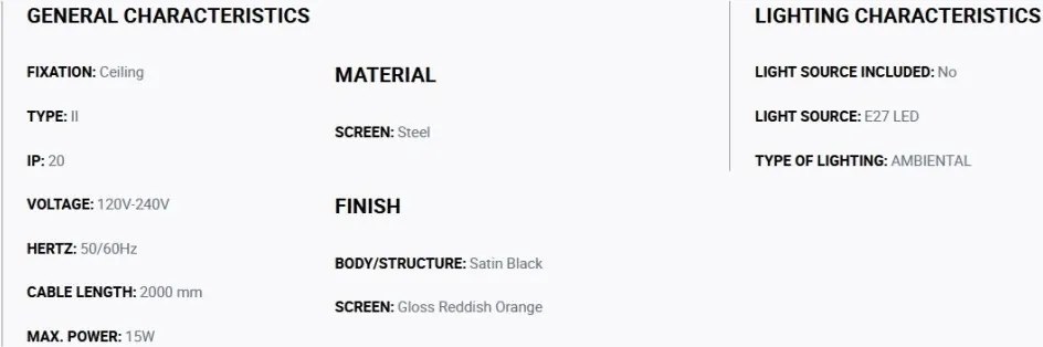 Lustra/Pendul metal TATAWIN M orange