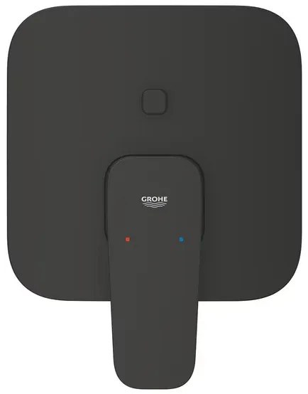 Baterie cada-dus incastrata Grohe Cubeo negru mat fara corp ingropat