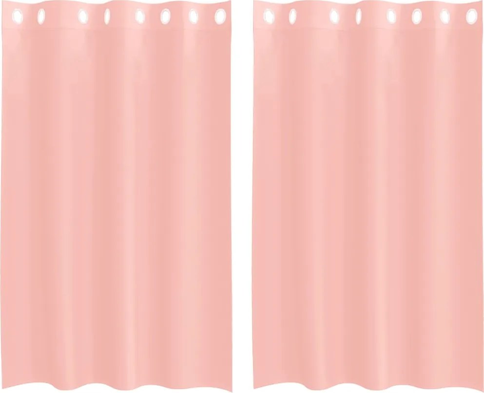 vidaXL Perdele Voile cu Oelii 2 buc Roz 140x175 cm