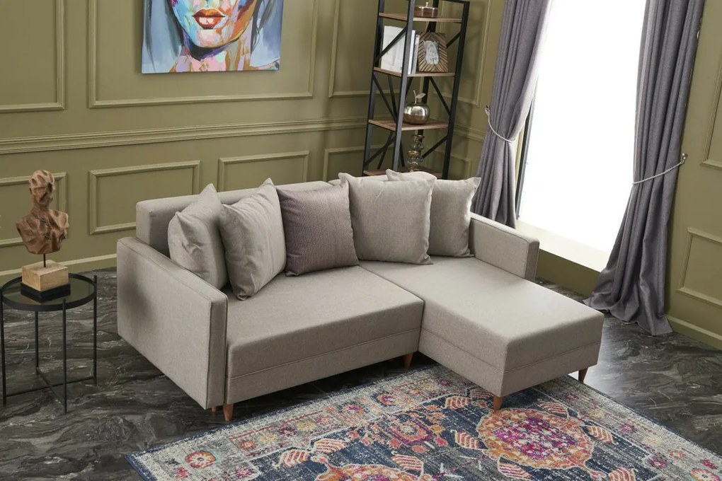 Canapea extensibilă de colț Aydam Right Cream