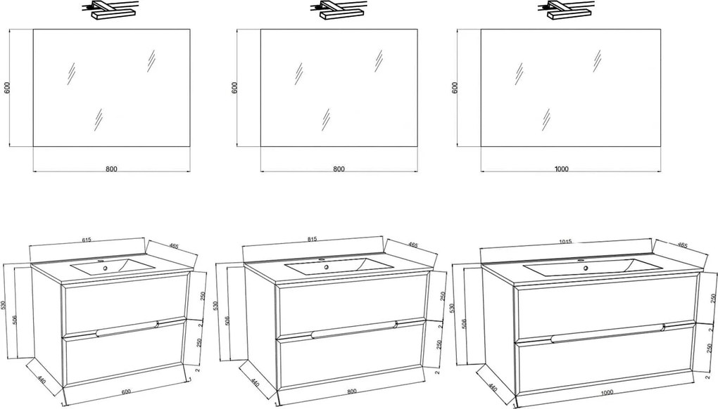 Set lemn masiv Mobilier Baie Suspendat Orchid - 100 cm