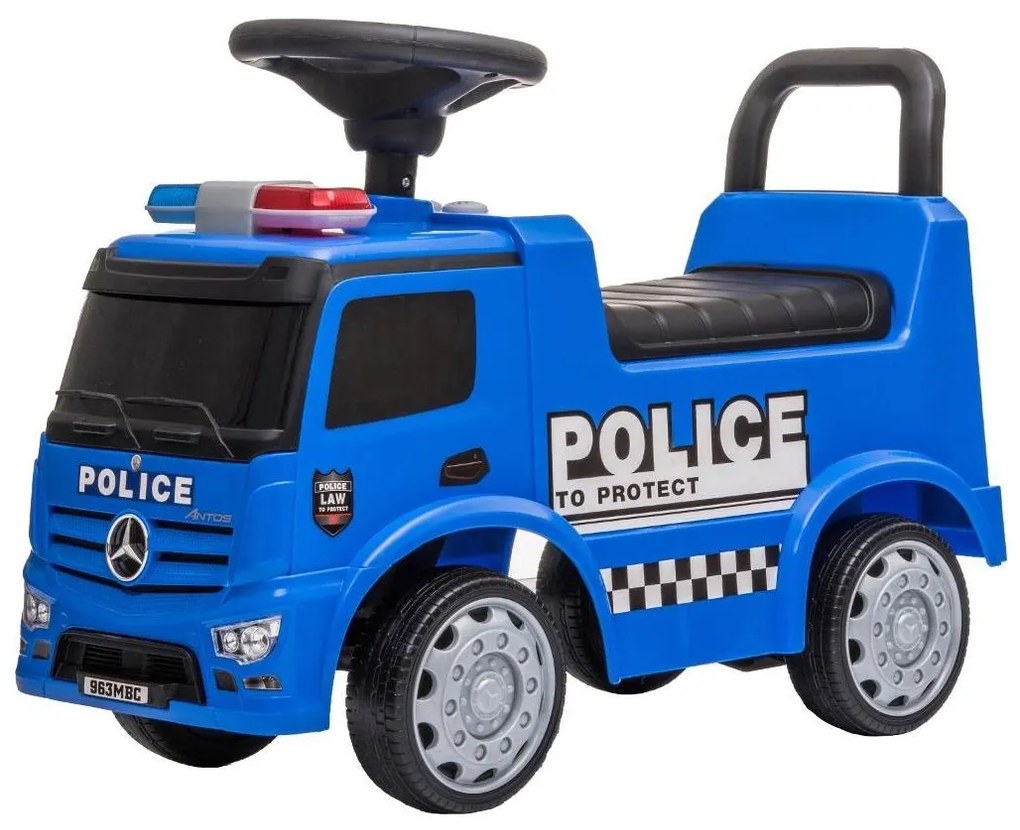 Bicicletă fără pedale Mercedes C-Class mașină de poliție, albastru