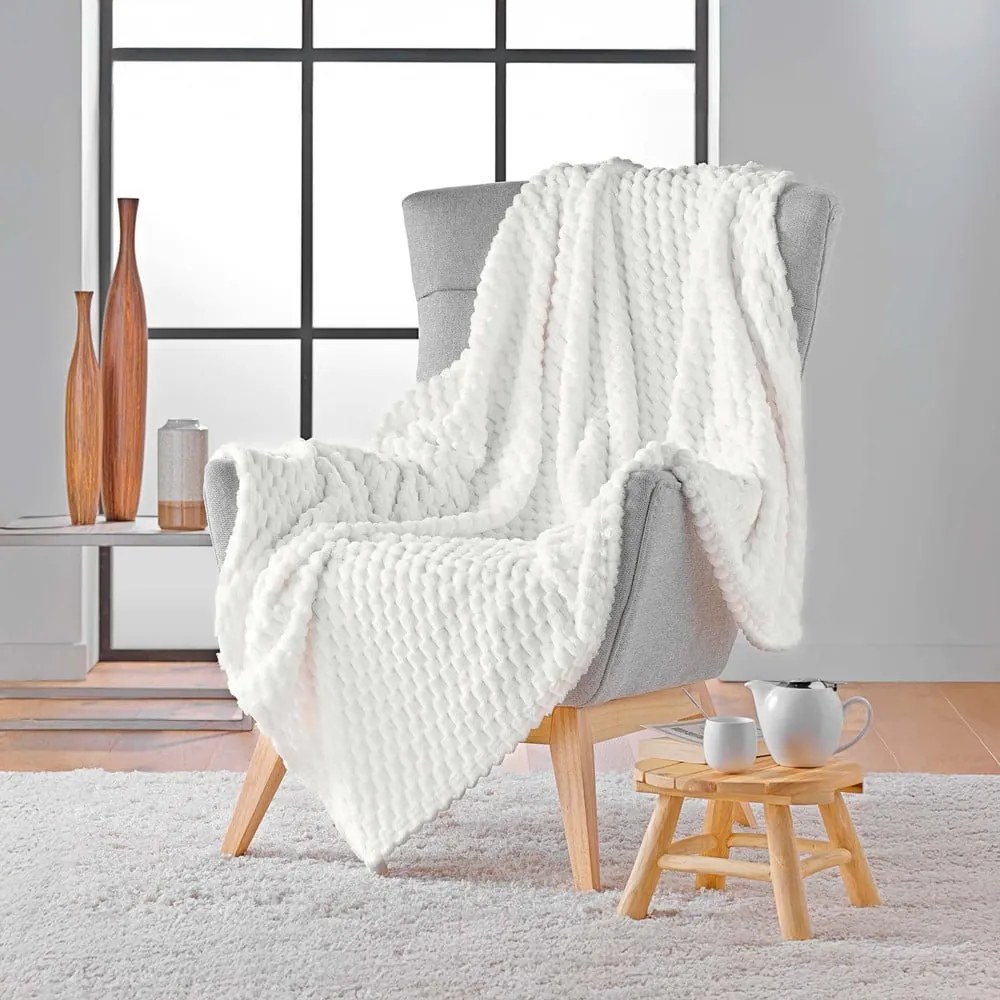 Pătură crem din microflanel 125x150 cm Mini Frosty – douceur d'intérieur