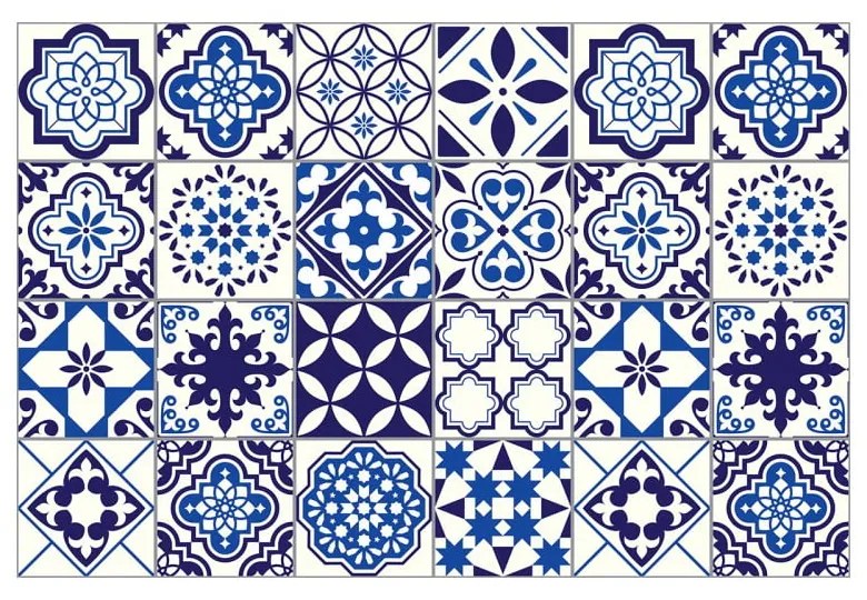 Set 24 autocolante pentru perete Ambiance Decals Tiles Eusebio, 10 x 10 cm