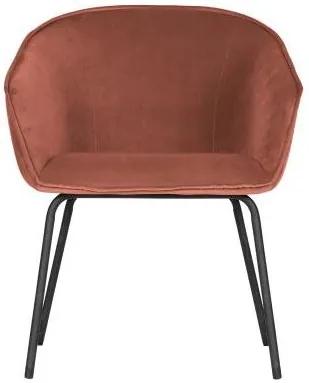 Set 2 scaune dining din catifea raspberry si metal negru Sien Chair