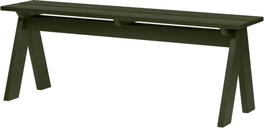 Bancă de grădină verde din lemn masiv Navo – noo.ma