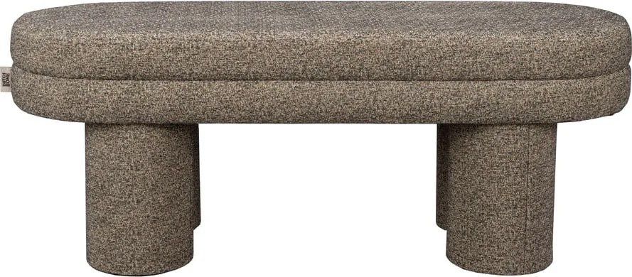 Bancă maro cu tapițerie din țesătură bouclé Fern – Dutchbone