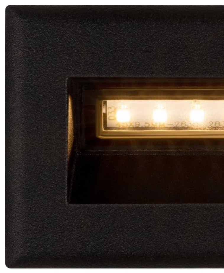 Spot LED incastrabil scari / perete exterior IP65 Bosca negru 8,4cm