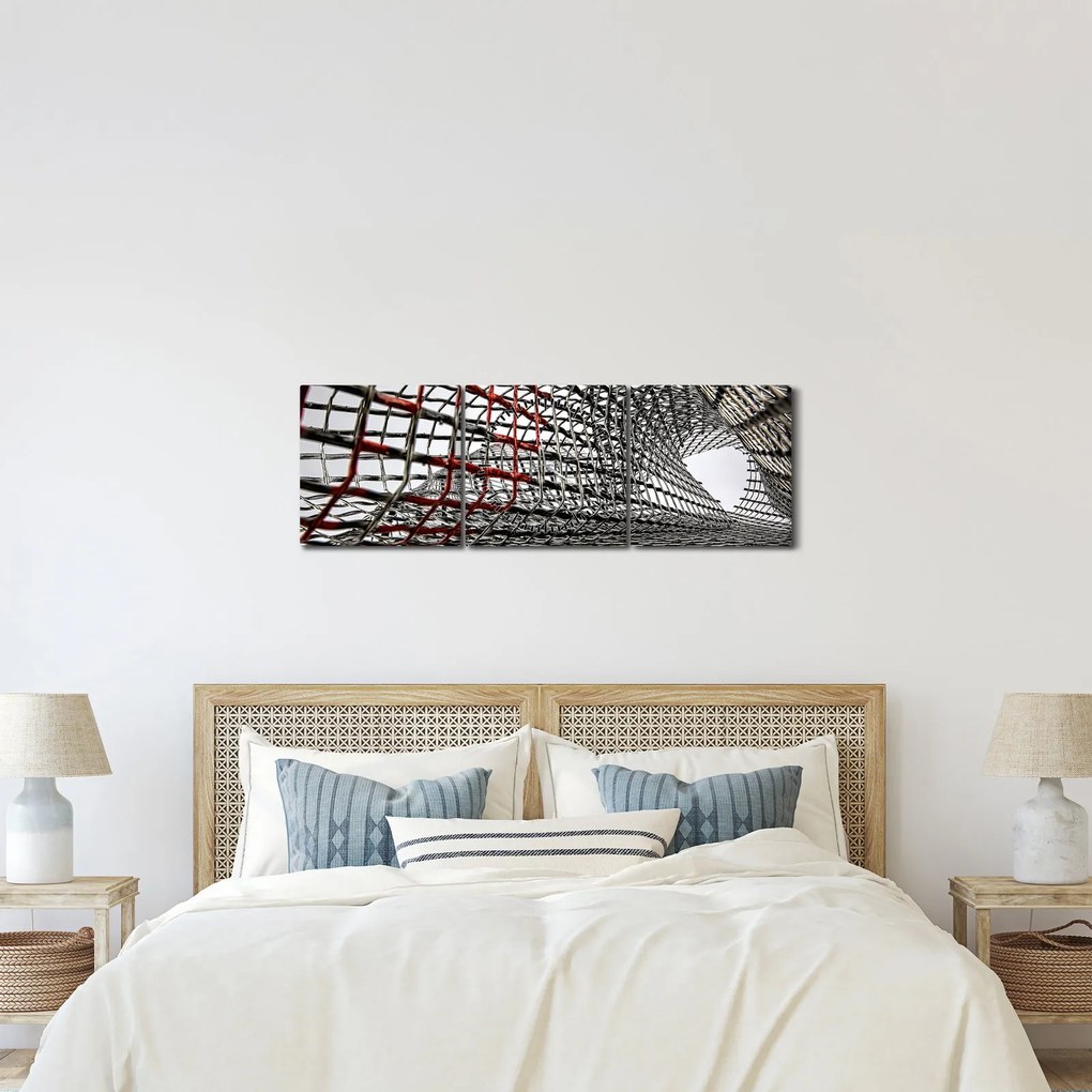 Tablou cu construcție din fier (cu ceas) (90x30 cm)