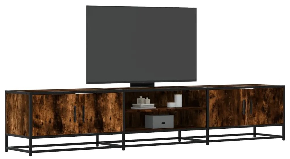 vidaXL Dulap TV, stejar fumuriu, 210x35x41 cm, lemn prelucrat