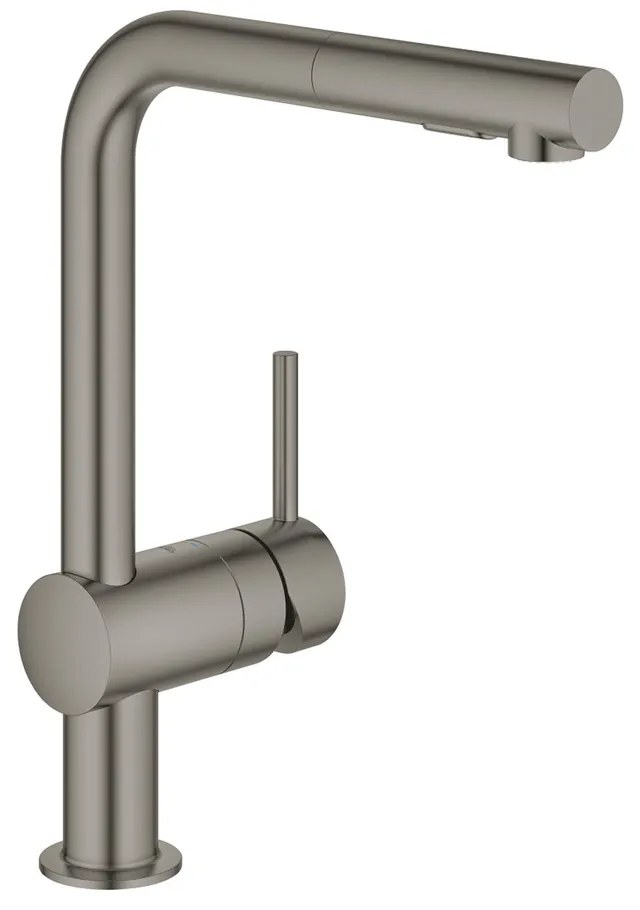 Baterie bucatarie cu dus extractabil Grohe Minta 2 tipuri de jet antracit periat Hard Graphite