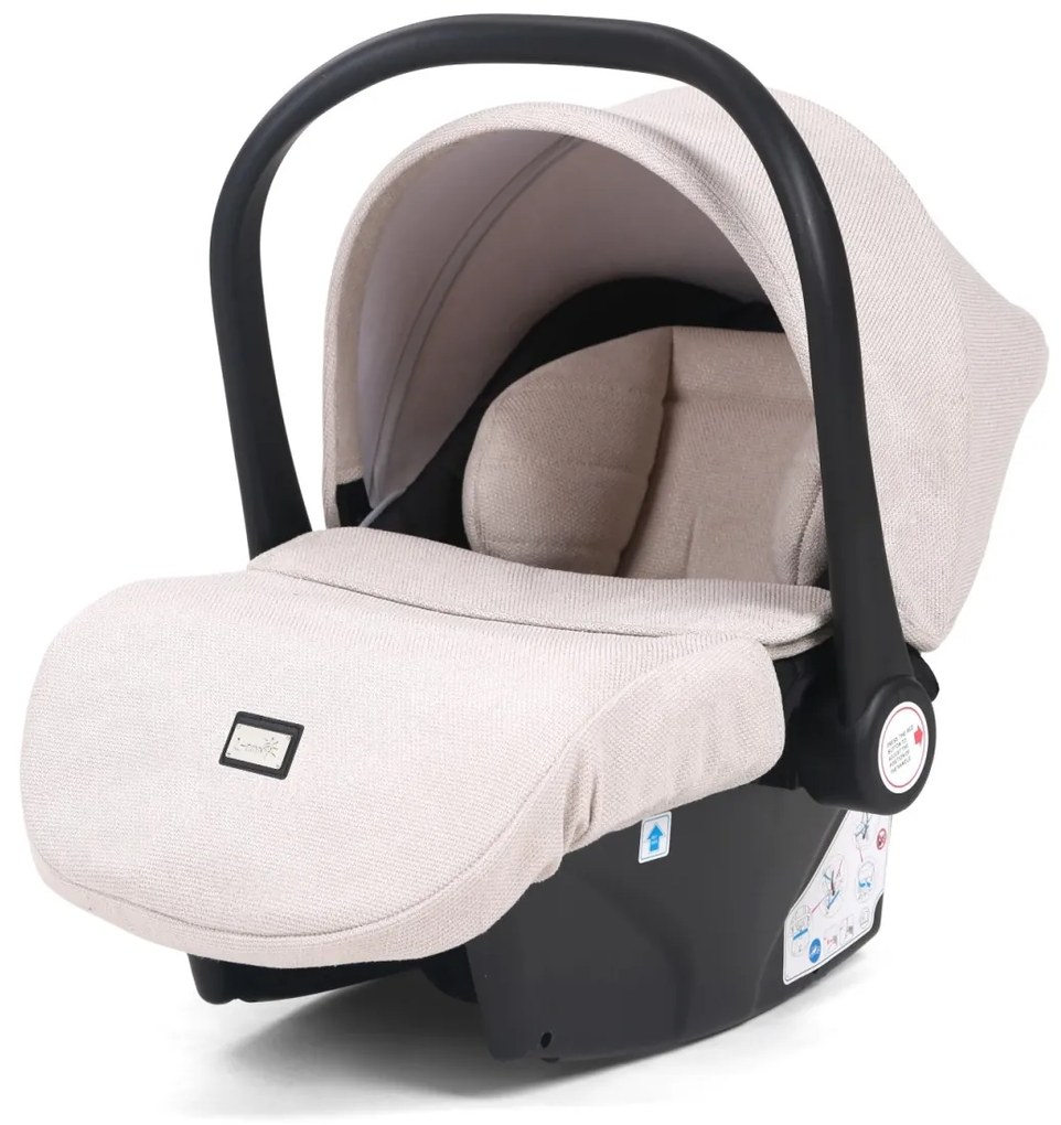 Carucior 3 in 1: Cadru usor din aluminiu, Landou confortabil, Varianta sport ergonomica, Scoica auto - CPC-66-alb