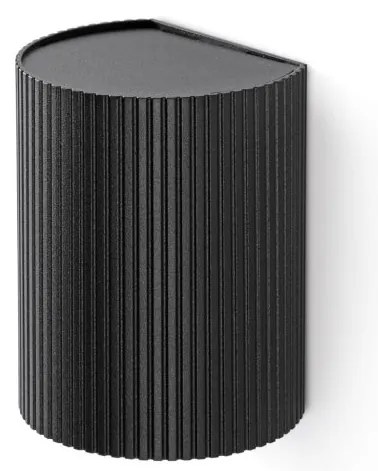 Aplica perete aluminiu striat negru, 1xGU10, SOLE round
