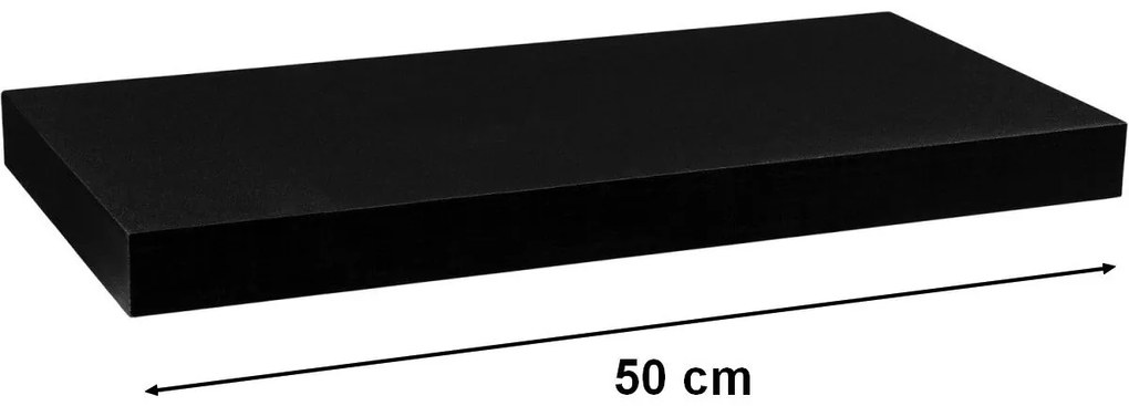 Raft de perete STILISTA VOLATO - negru mat 50 cm