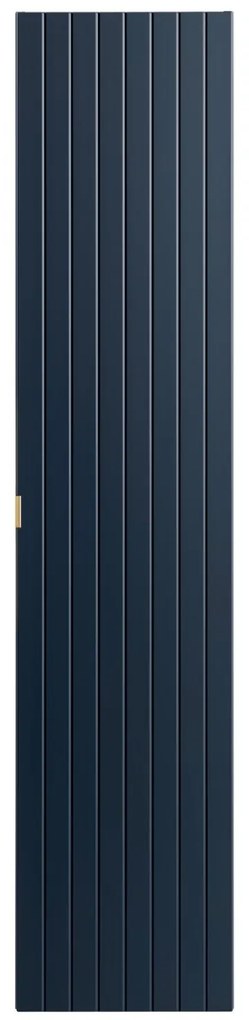 Dulap baie inalt bleumarin MDF Santander Deep Blue 35x160 cm cu maner auriu.