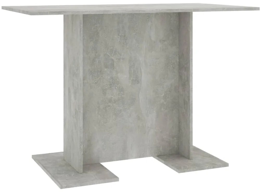 800247 vidaXL Masă de bucătărie, gri beton, 110x60x75 cm, lemn prelucrat