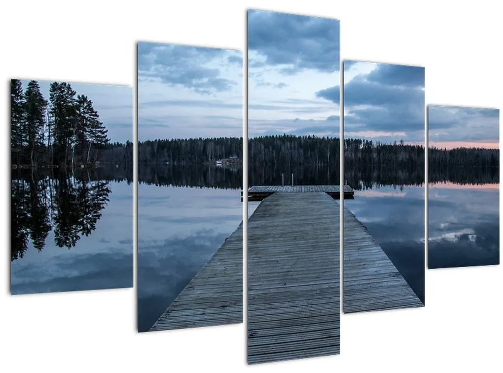 Tablou - Ponton de lemn, lac (150x105 cm)